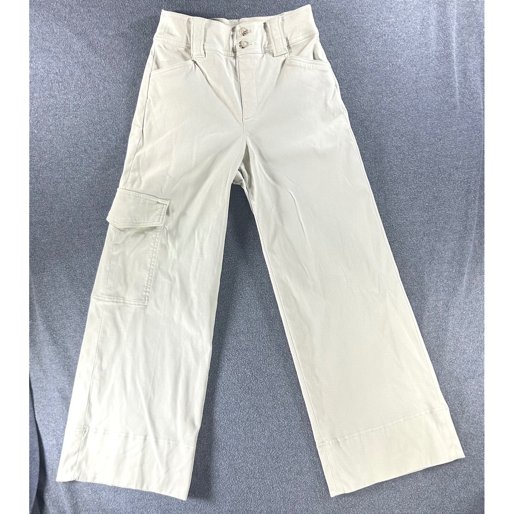 Spanx Utility Gorpcore Wide Leg Cargo Pants XS Stretch Twill Minimalist Beige